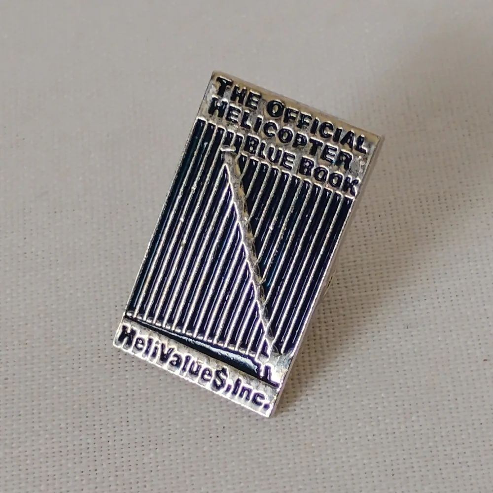 HeliValue$ Inc. The Official Helicopter Blue Book Enamel Lapel Pin Hat Bag Shirt